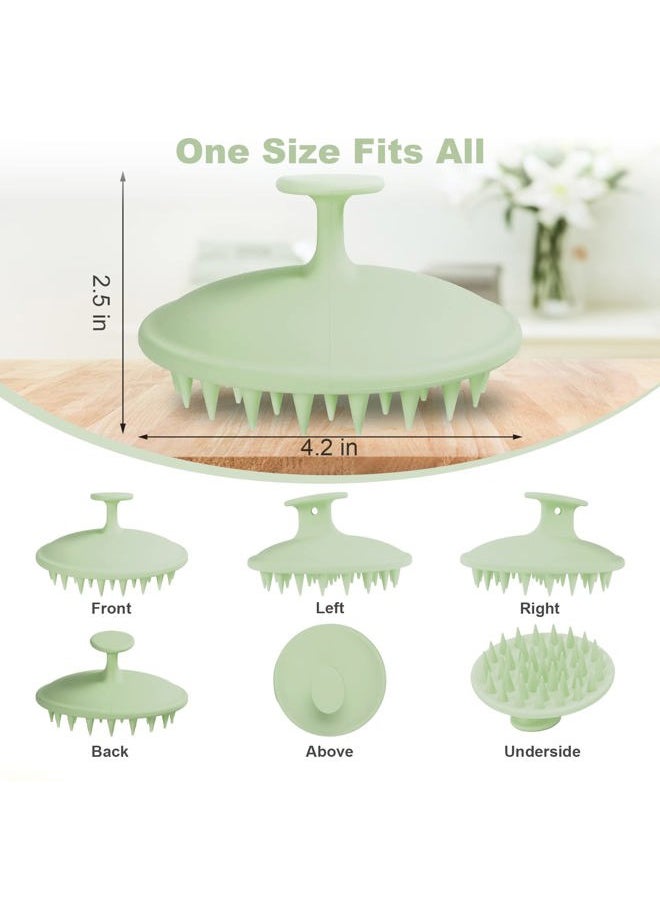 Meartchy Silicone Scalp Massager Shampoo Brush, Scalp Scrubber for Hair Growth (Grass Green)  - Image 2