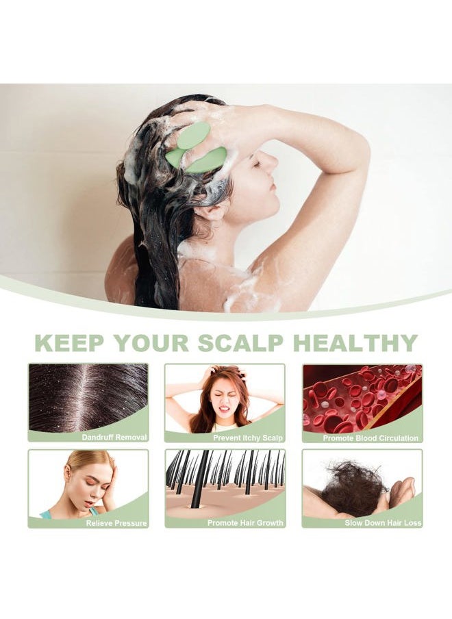 Meartchy Silicone Scalp Massager Shampoo Brush, Scalp Scrubber for Hair Growth (Grass Green)  - Image 4