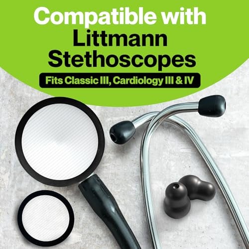 Durabasics Classic 3, Cardiology 3 & Cardiology 4 Stethoscope Accessories Kit for Littman Stethoscope Replacement Parts & Littmann Stethoscope Parts - Fits Classic III, Cardiology III & IV - Black - Image 2