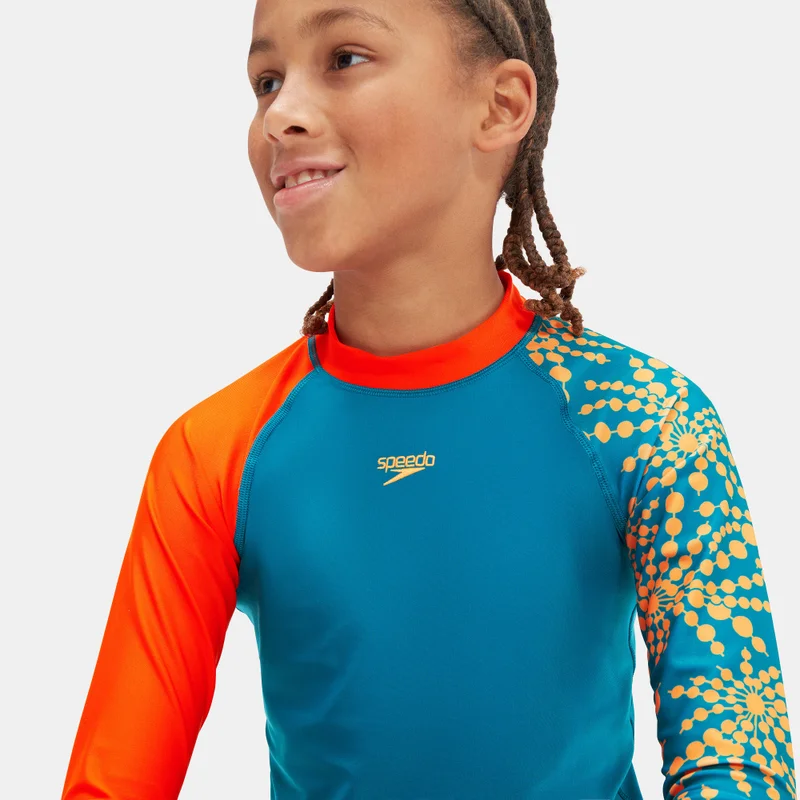 speedo Kids' Printed Long Sleeve Rashguard