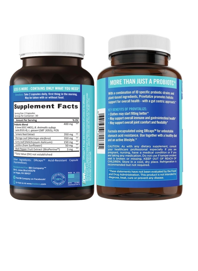 better body co. - Original Provitalize Probiotic Formula Optimized For Weight Management & Over-All Gut Health Natural Menopause for Hot Flashes Night Sweats Low Energy Mood Swings, 60 Capsules Pack of 2 - Image 1