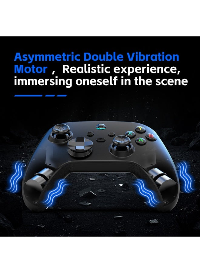 BSP Classic Gamepad BSP G6 Wireless Game Controller for Switch / PC / iOS / Android with 2.4G Receiver, Holder, Hall Joystick/Hall trigger, TURBO Continuous Transmission, Asymmetric Double Vibration Motor, 6-Axis Gyroscope, Programmable Back Buttons, Anti Slip Texture - Image 5