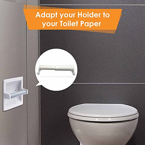 TR TOP RIVER Toilet Paper Holder with Extender Adaptor, Fit Double Rolls and Triple Rolls, Multipurpose Toilet Paper Holder,Black (1 Unit) - Image 4