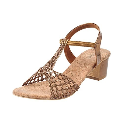 Mochi Women Ant Gold Block Heel Sandal UK/3 EU/36 (40-7) - Image 1