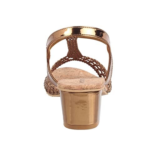 Mochi Women Ant Gold Block Heel Sandal UK/3 EU/36 (40-7) - Image 4