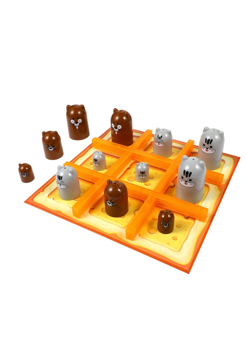 SOLARAE Cartoon Tic tac toe Board Game, Stacking Cup Board Game Toy/Tic- Tac- Toe game/Stacking Cups Nesting Cups/Puzzle Board Game Portable Travel Toy for Children Kids - Image 1