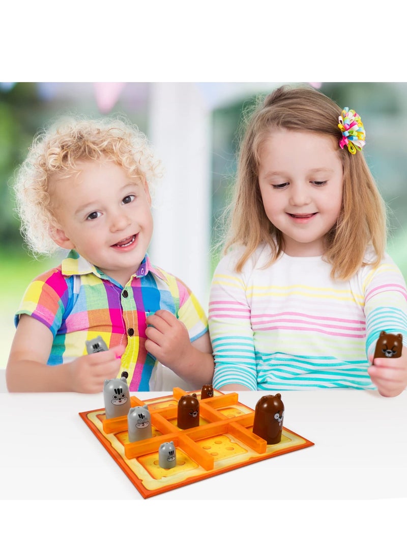 SOLARAE Cartoon Tic tac toe Board Game, Stacking Cup Board Game Toy/Tic- Tac- Toe game/Stacking Cups Nesting Cups/Puzzle Board Game Portable Travel Toy for Children Kids - Image 3