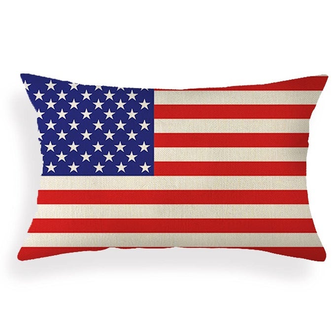 American Flag Lumbar Pillow Cover 12x20 inches Independence Day Home Decorative Throw Pillow Cover Cushion Case