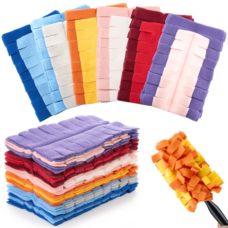 Zubebe 12 Pcs Duster Refill Reusable Fleece Duster Refills Feather Flat Dusters Multi Surface Washable Cleaning Pads Tools for Home Blinds Car Pet Furniture Fans Colorful - Image 2