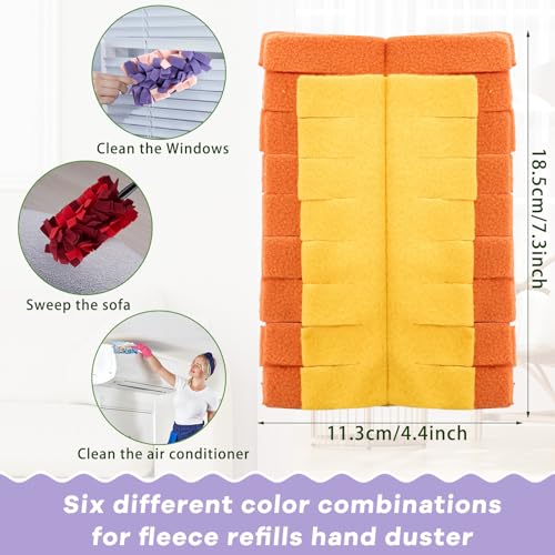 Zubebe 12 Pcs Duster Refill Reusable Fleece Duster Refills Feather Flat Dusters Multi Surface Washable Cleaning Pads Tools for Home Blinds Car Pet Furniture Fans Colorful - Image 3