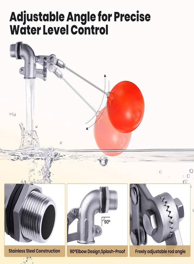 shawmin 3/4 Inch Stainless Steel Float Valve For Water Tank, Heavy-Duty Design With Adjustable Angle Rod Level Control, Includes 6 Ball – Ideal Troughs - Image 4