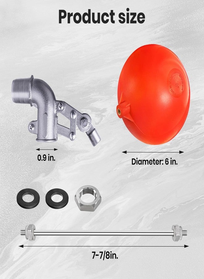shawmin 3/4 Inch Stainless Steel Float Valve For Water Tank, Heavy-Duty Design With Adjustable Angle Rod Level Control, Includes 6 Ball – Ideal Troughs - Image 3