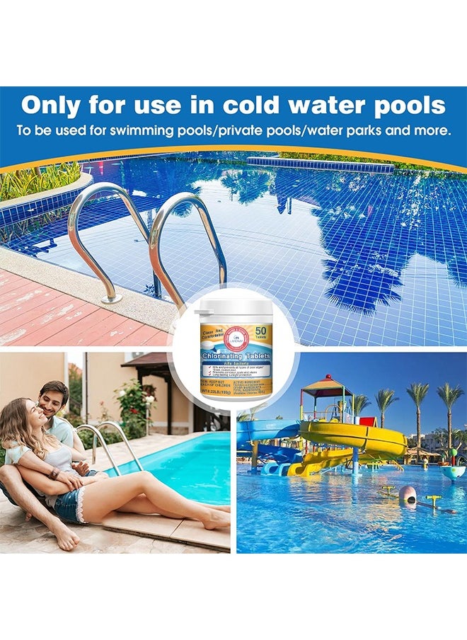Chlorinating Tablets Clear Pool Cleaning Tablets, 50 Tablets