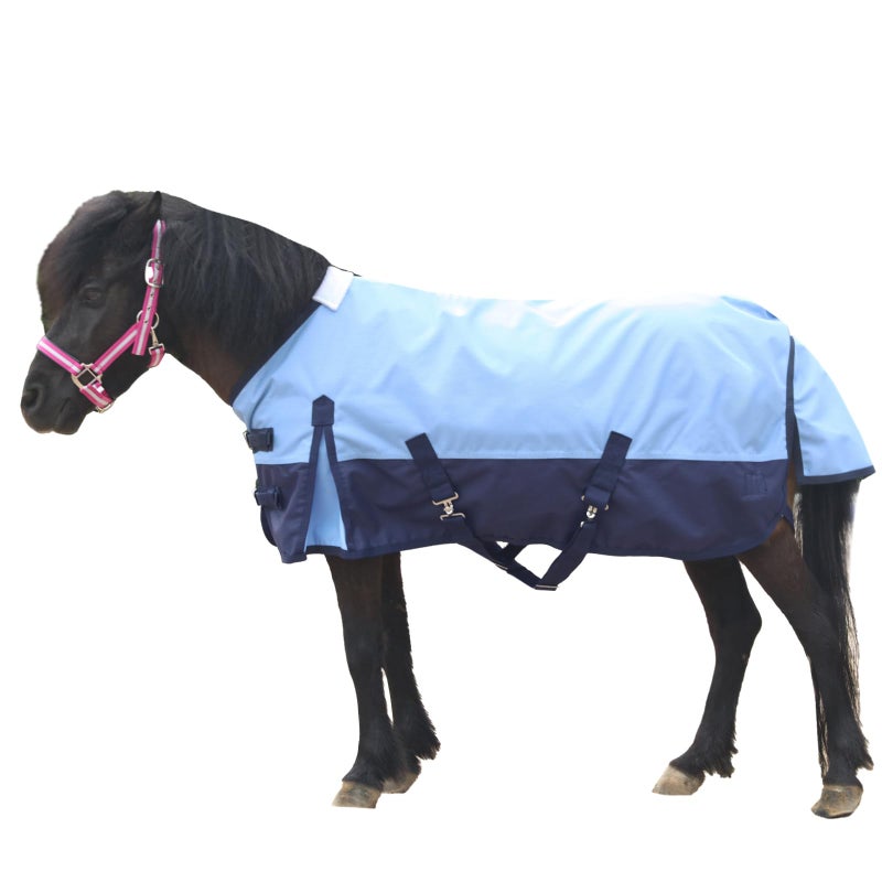 Gallopoff Mini Horse/Pony/Foal/Miniature Size 36"-51" Lightweight Waterproof & Breathable 1200 Denier Turnout Blanket with No Filling Lightblue 36" - Image 1