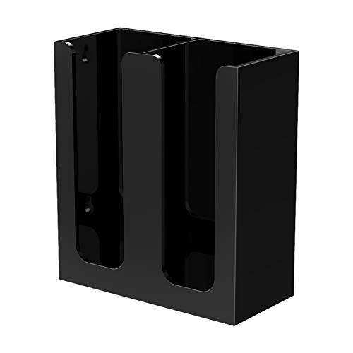 Richboom Acrylic Coffee Cup and Lid Storage Organizer Holder, 2 Compartments, Black - Image 1