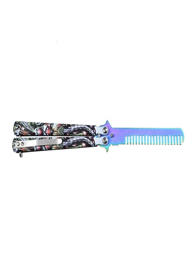 WILD TACTICAL Stainless Steel Metal Hair & Beard Comb, Multifunctional Folding EDC Pocket Comb Hair Styling Tools - Image 3