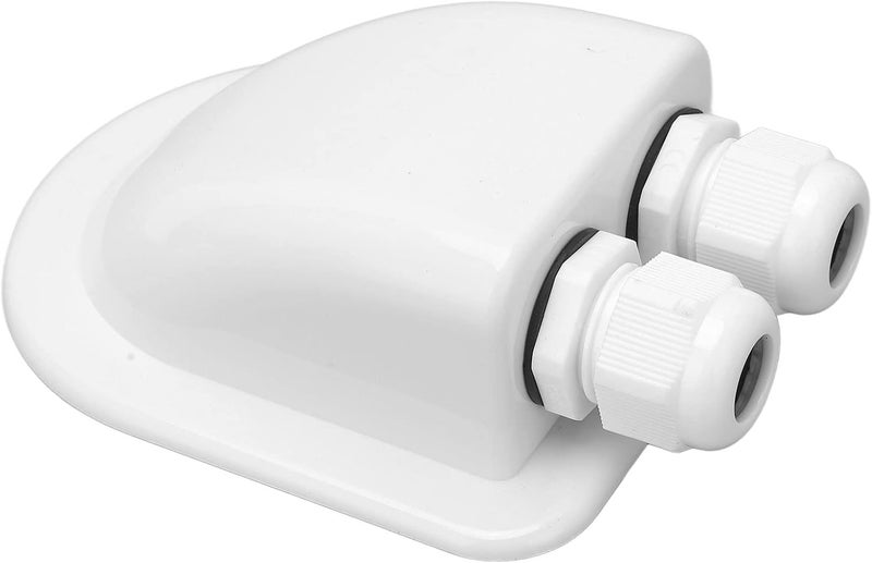 ZJchao Deck Box Cover Solar Cable Entry Gland Dual IP68 ABS Mount Housing for RV Yacht White - Image 1