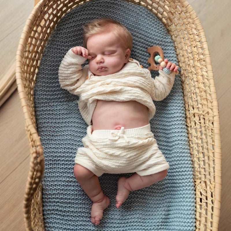 OYESY Reborn Baby Dolls Girls 20 Inches Handmade Washable Reborn Babies Soft Vinyl Body with Anatomically Correct Reborn Doll Looks Like a Real Baby Closed Eyes Blonde Girls - Image 3