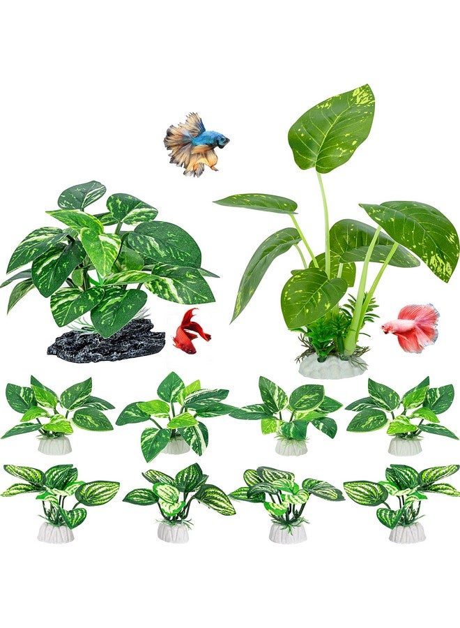 MYLIFEUNIT MyLifeUNIT Betta Fish Tank Decor, 10 Pack Silk Aquarium Plants for Aquarium Decoration and Fish Tank Decoration - Image 1