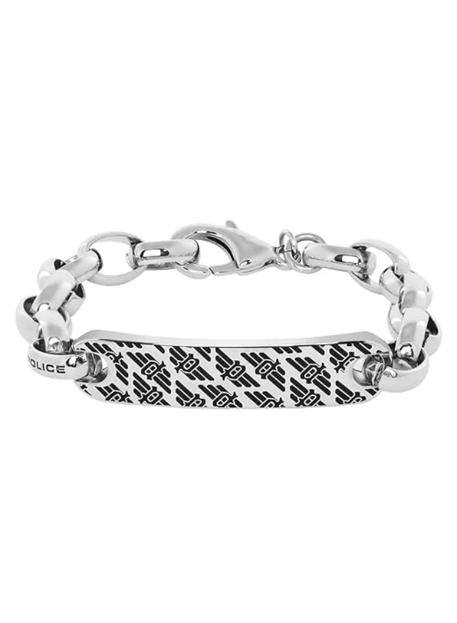 POLICE Hervey Black and Silver Stainless Steel Chain Bracelet for Men