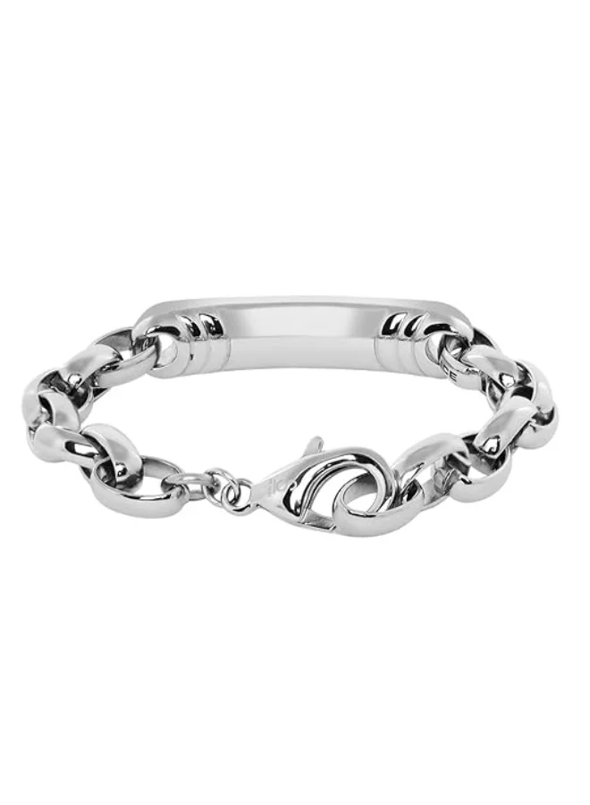 POLICE Hervey Black and Silver Stainless Steel Chain Bracelet for Men