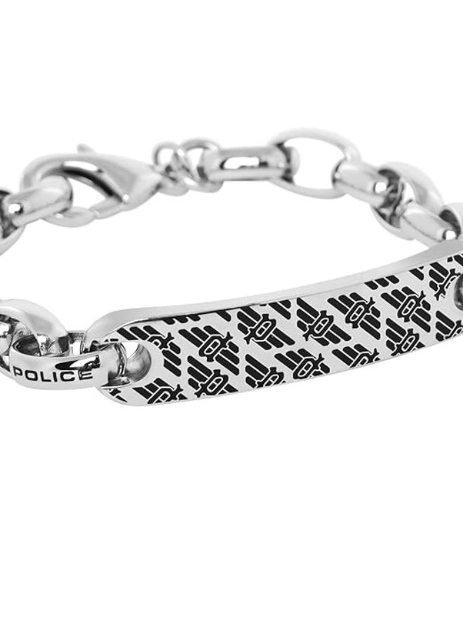 بوليس سوار سلسلة هيرفي ستانلس ستيل أسود وفضي للرجال - Image 3