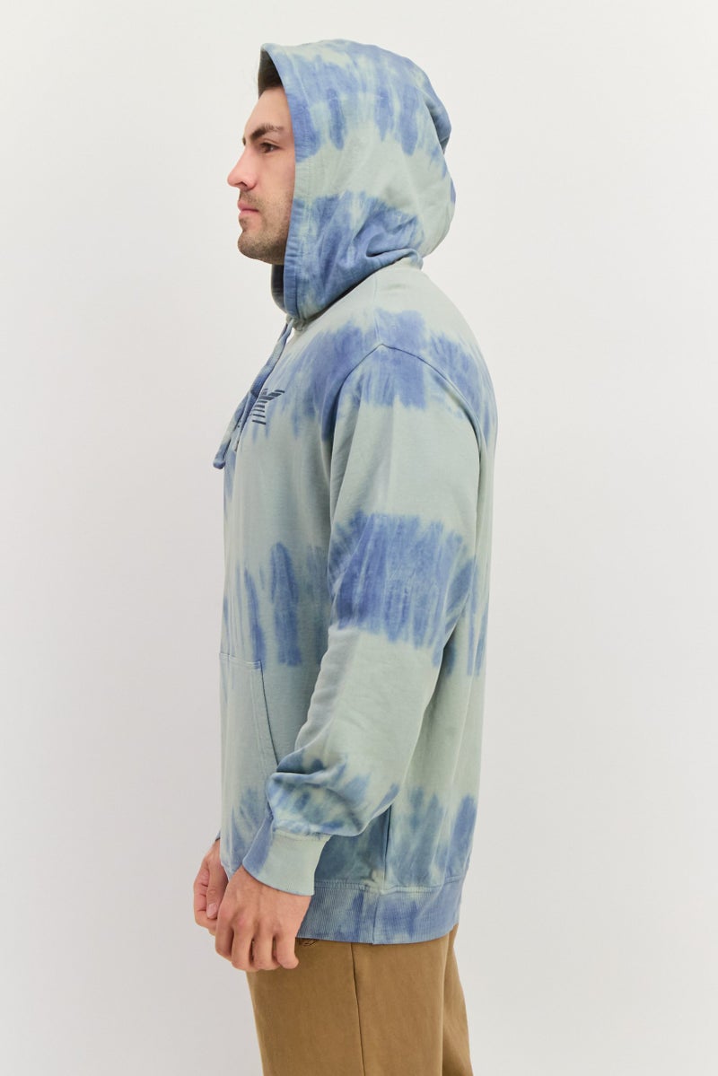 SKECHERS Men Sportswear Fit Long Sleeves Outdoor Sweatshirt, Blue Tie Dye - Image 2