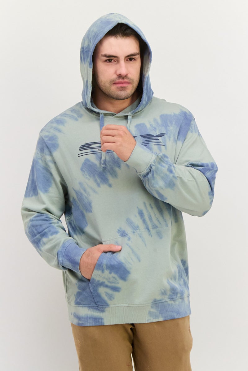 SKECHERS Men Sportswear Fit Long Sleeves Outdoor Sweatshirt, Blue Tie Dye - Image 1