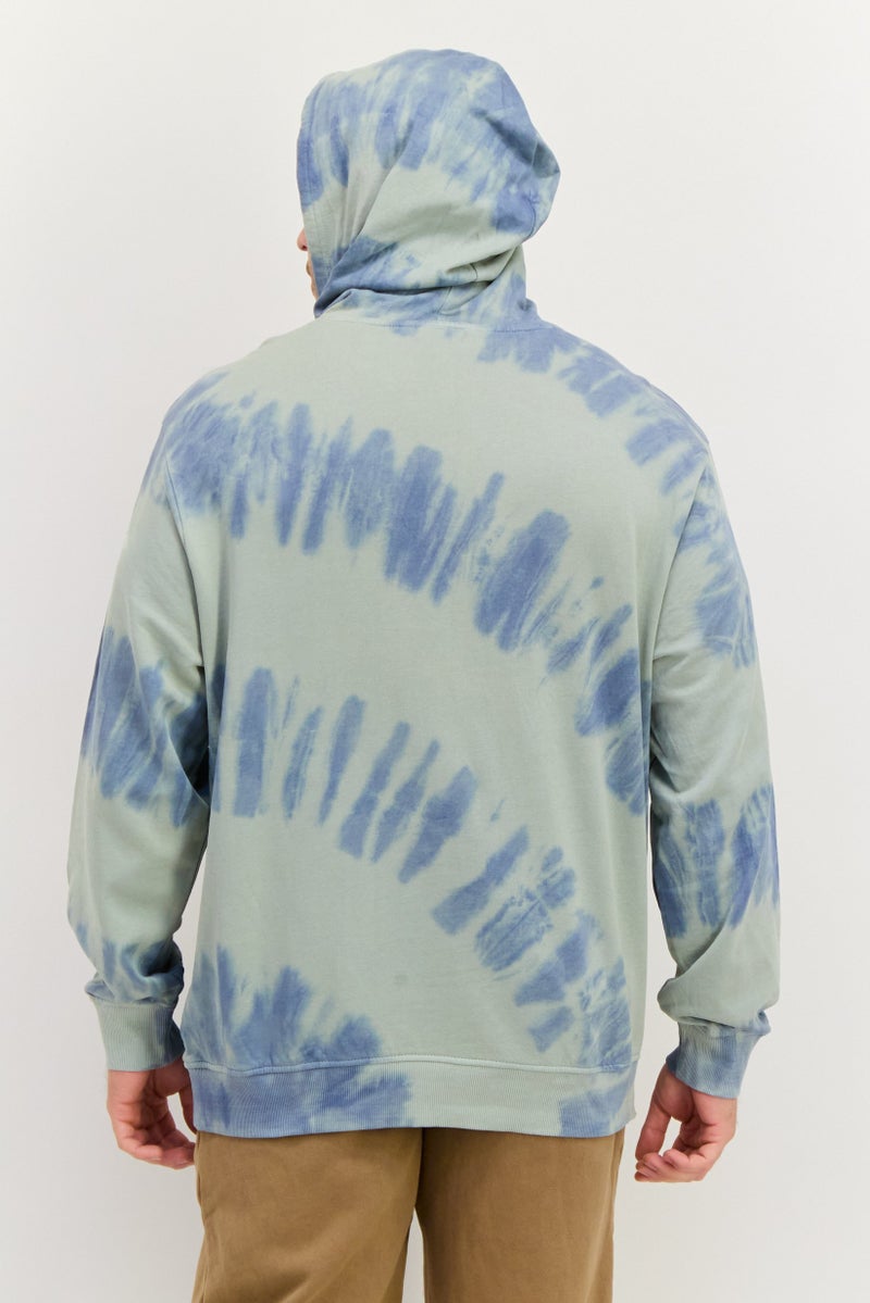 SKECHERS Men Sportswear Fit Long Sleeves Outdoor Sweatshirt, Blue Tie Dye - Image 3
