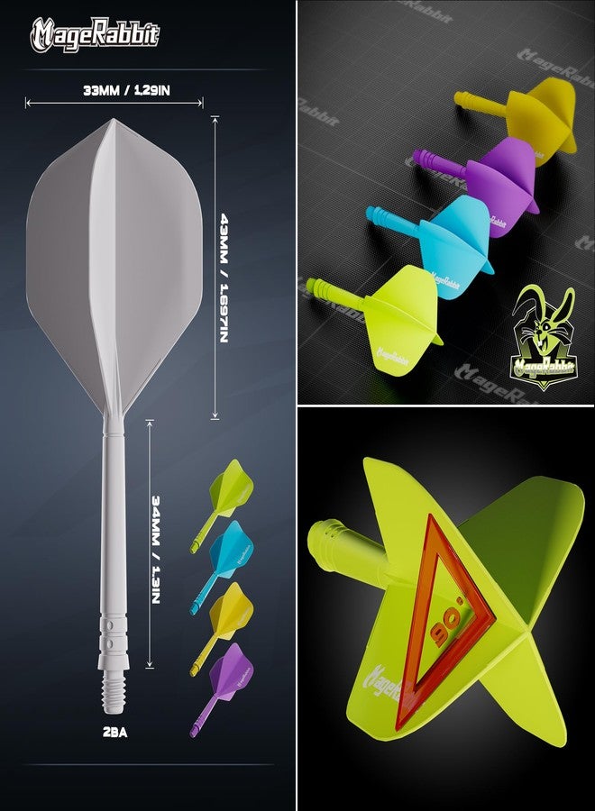 MageRabbit Dart Flight and Shaft Sets,12pcs with 4 Colours, Standard Shaped Dart Flight, Professional Dart Accessories,Dart Flight and Stem - Image 3
