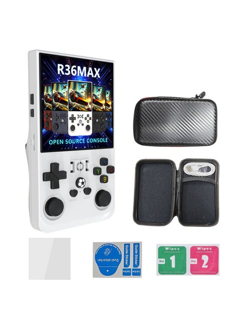 R36sMAX Handheld Game Machine 4K HD Double Battle Retro Arcade-Product Color:128G-Model:White