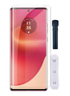 UV Liquid Glue Full Coverage Tempered Glass Screen Protector For Motorola Edge 50 Fusion - Clear