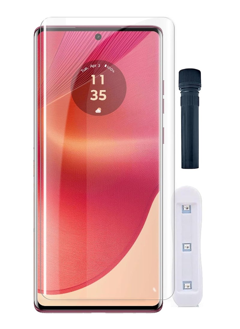 Generic - UV Liquid Glue Full Coverage Tempered Glass Screen Protector For Motorola Edge 50 Fusion - Clear - Image 1