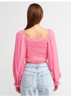 50131 Balloon Sleeve Crop Top-Fuchsia - pzsku/ZAF1525AC32C3D90B4398Z/45/_/1730715462/66733cbf-7981-4291-a9b8-d562541e5d0b