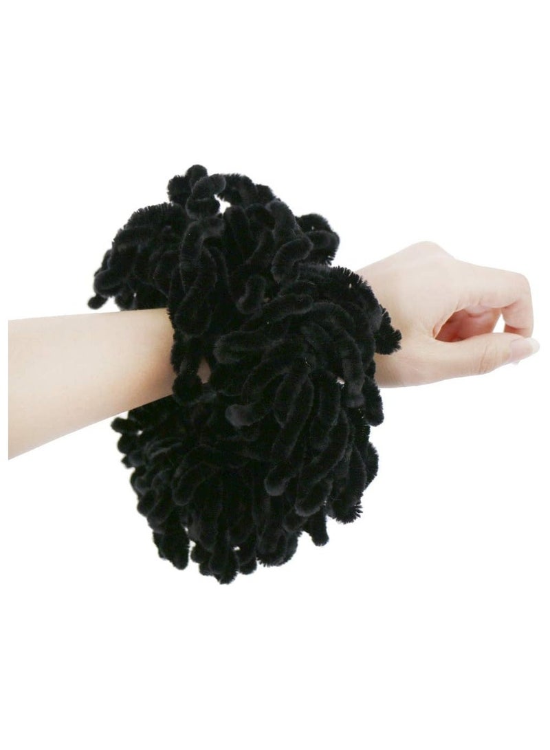 STAR BEJA Volumising 1 pcs Hijab Scrunchie Plain Big Hair Ring Tie Bun Clip Hijab Scarf Volumizer Scarf (Black)  - Image 1