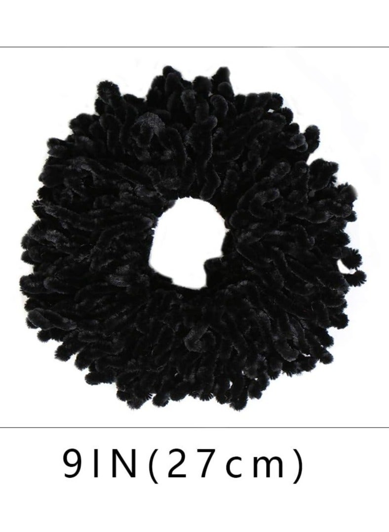 STAR BEJA Volumising 1 pcs Hijab Scrunchie Plain Big Hair Ring Tie Bun Clip Hijab Scarf Volumizer Scarf (Black)  - Image 3