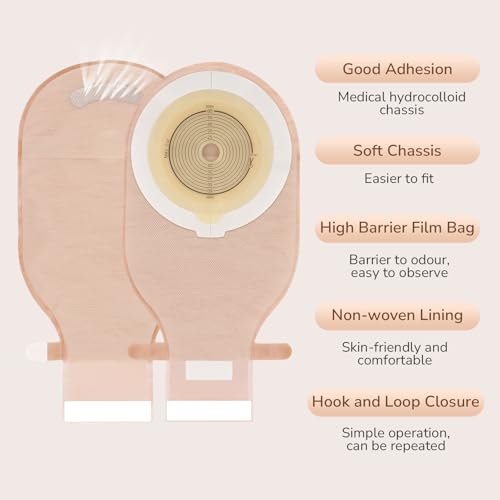 Heagimed 60 PCS Colostomy Bags, Ostomy Supplies, 15 mm-65 mm Ostomy Drainable Pouch for Ileostomy Stoma Care, Ostomy Bags with Hook and Loop, Cut to Fit - Image 4