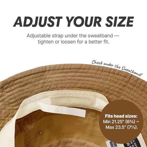 CHOK.LIDS Hot Summer Bucket Hat - Trendy Cotton Sun Hat for Beach, Golf, Fishing - Fun Outdoor Vacation Boonie for Men and Women (Camel) - Image 2