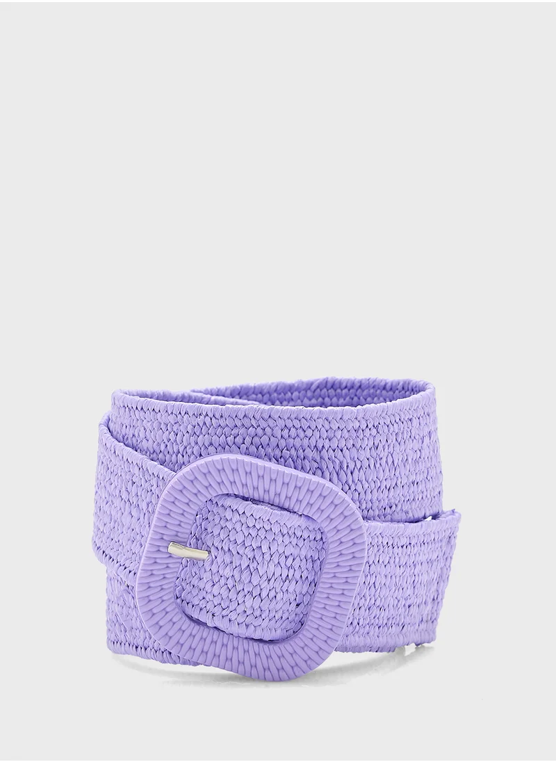 جينجر Raffia Woven Belt