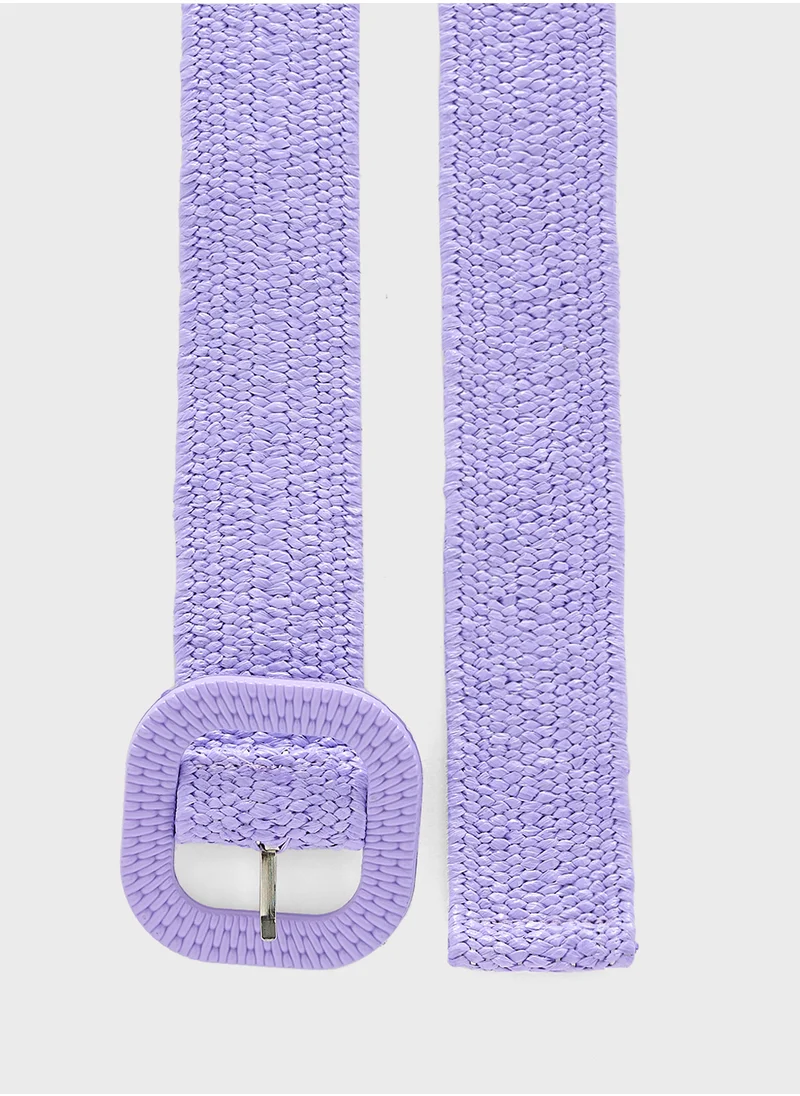 Ginger Raffia Woven Belt