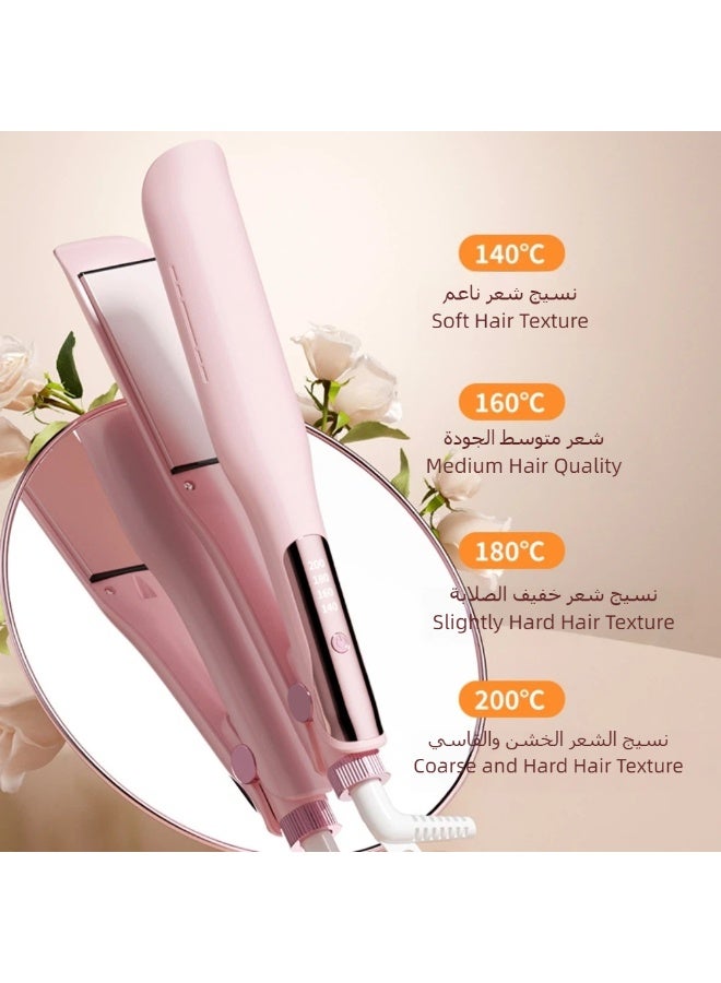 Hair Straightener and Curler，2-in-1 Ceramic Flat Iron With Negative Ion,  Straightener Iron With 4 Heat Settings and Up to 200°C for All Hair Types, Anti-scald Design - Image 4
