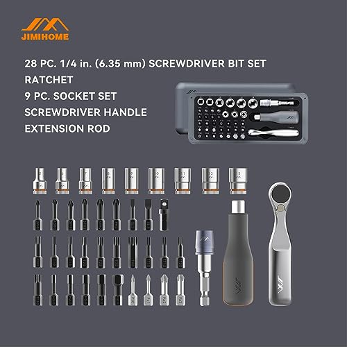 JIMIHOME Snap to GO Mini Ratchet and Screwdriver Set, 41-Pieces, Polycarbonate and Alloy Steel, Compact and Portable - Image 2