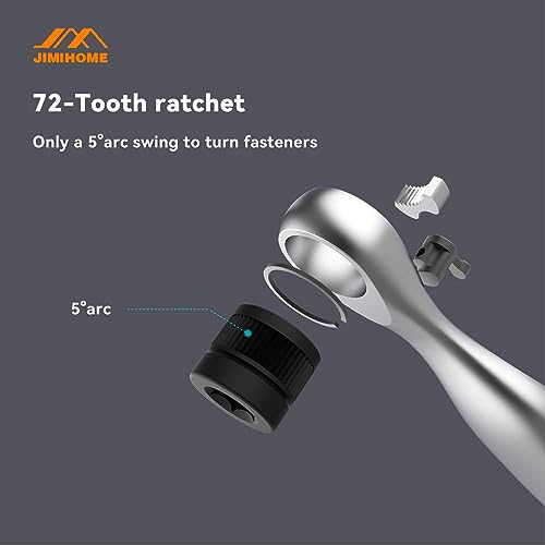 JIMIHOME Snap to GO Mini Ratchet and Screwdriver Set, 41-Pieces, Polycarbonate and Alloy Steel, Compact and Portable - Image 5