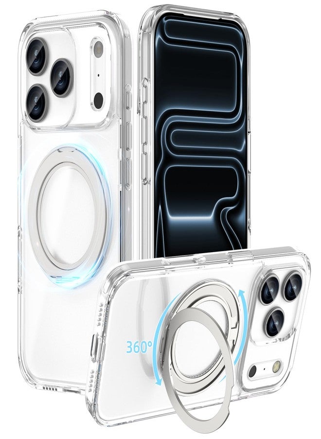 ACESTAR 360° Magnetic Stand Case Compatible with iPhone 17 Pro, Rotatable Flexible Ring Holder Phone Cover for Men Women | Compatible with MagSafe | Shockproof & Anti-Scratch | Anti-Yellowing Clear - Image 1