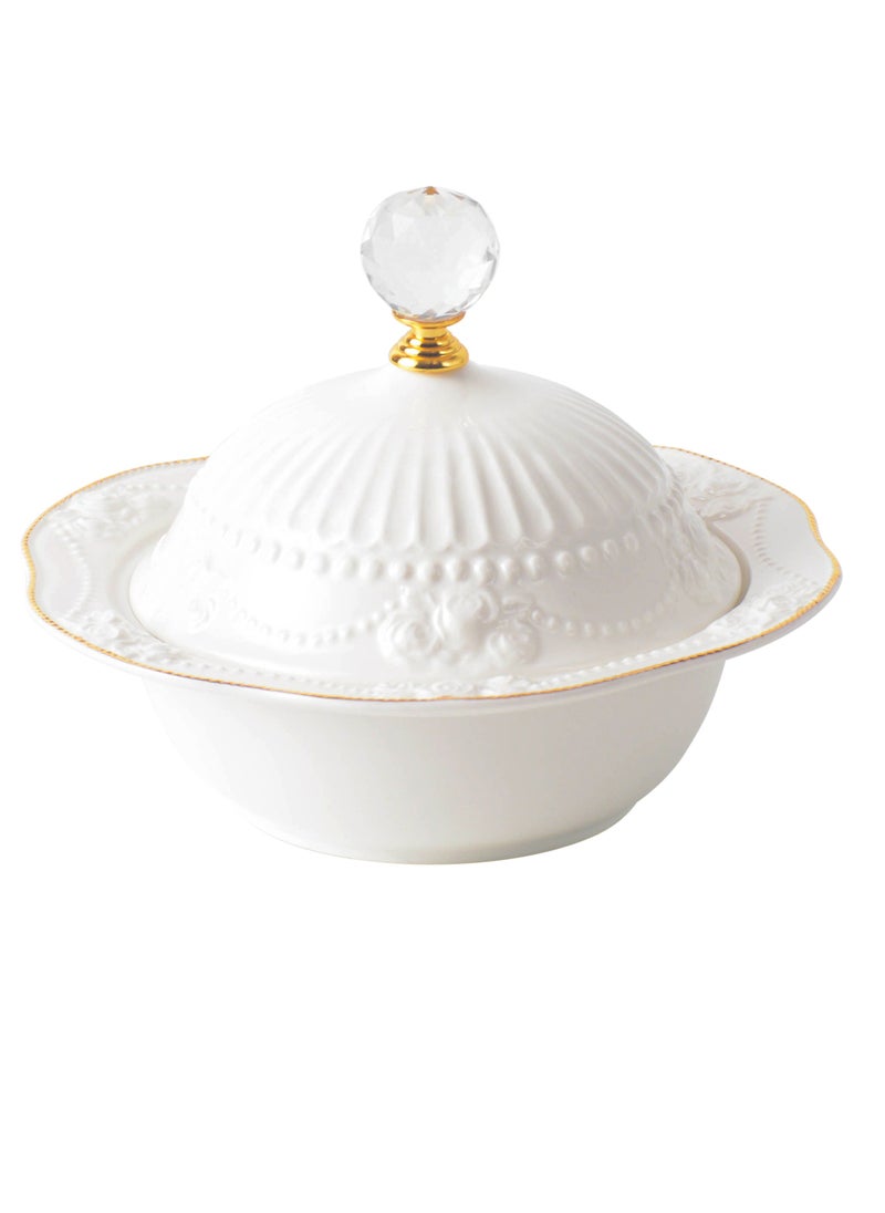 Life Smile LIFE SMILE Candy Bowl with Lid - Covered Sugar Bowl | Serving Dish and Food Storage Container, Perfect for Chocolate Jars, Home, Office, and Gift Use  - Image 1