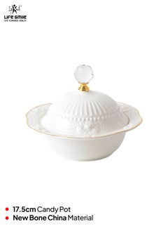 Life Smile LIFE SMILE Candy Bowl with Lid - Covered Sugar Bowl | Serving Dish and Food Storage Container, Perfect for Chocolate Jars, Home, Office, and Gift Use  - Image 2