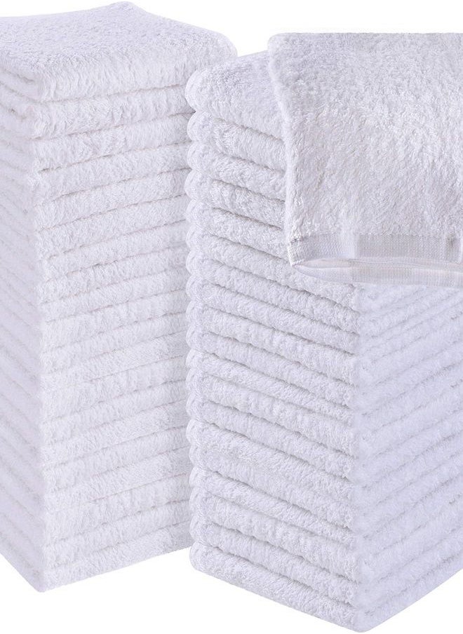 Utopia Towels - Cotton Washcloths Set - 100% Ring Spun Cotton, Premium Quality Flannel Face Cloths, Highly Absorbent and Soft Feel Fingertip Towels (60 Pack, White) - Image 1