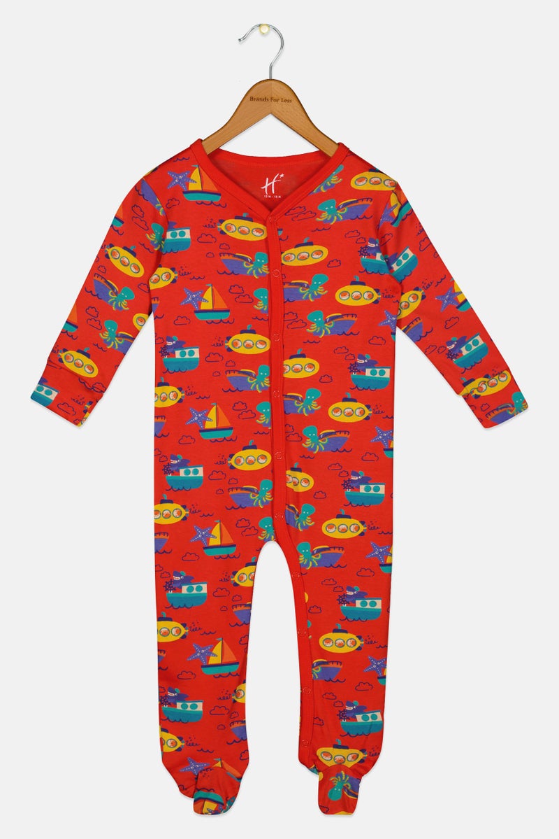 Hamleys Toddlers Boy Allover Print Long Sleeve Romper, Multicolor - Image 3