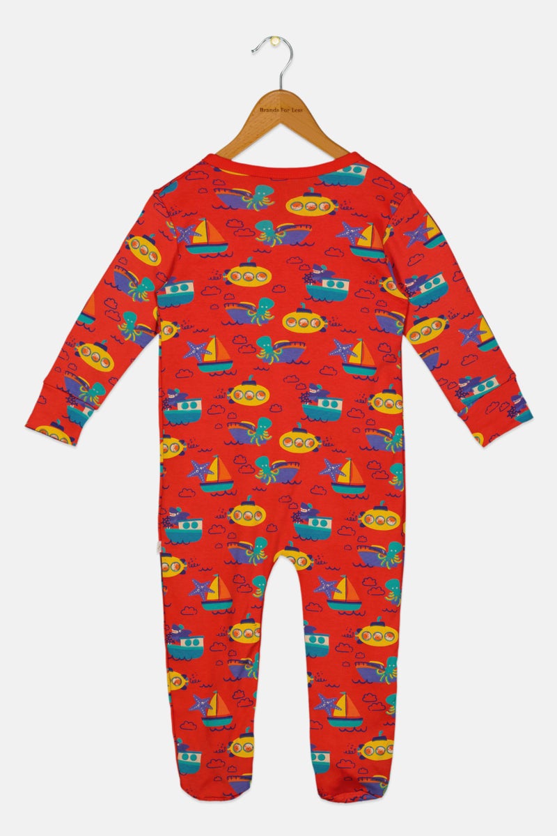 Hamleys Toddlers Boy Allover Print Long Sleeve Romper, Multicolor - Image 2
