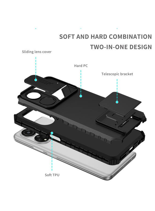 اس-توب جراب هاتف Honor X7 مع حامل مجسم وغطاء كاميرا منزلق - Image 3